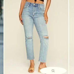 Vici Bevie high rise crop straight jean size 28